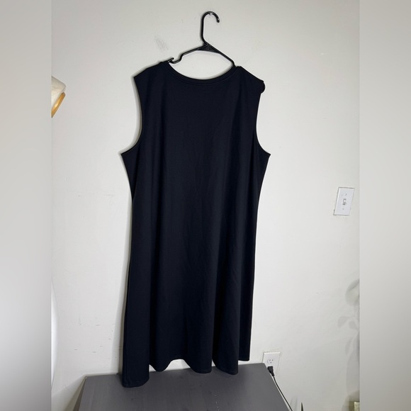 Eileen Fisher Scoop Neck Tank Dress - Black - Picture 3 of 8